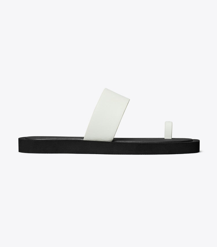 TORY BURCH Toe Ring Slide - Cloud / Perfect Black