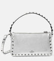 [AT India] VALENTINO Small Rockstud Grainy Calfskin Crossbody Bag - Silver