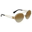 VERSACE Brown Gradient Mirror Gold Round Ladies Sunglasses VE2184 12526U 61