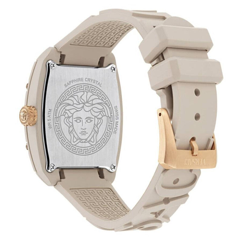 VERSACE Dominus Ecoceramic Quartz Beige Dial Watch