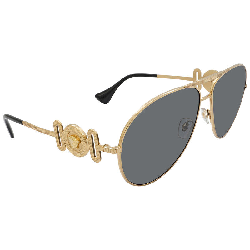 VERSACE Gray Pilot Unisex Sunglasses VE2249 100281 65