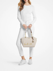 [At India] MICHAEL KORS  Jet Set Large Signature Logo Shoulder Bag - Vanila