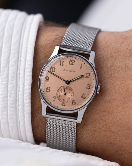 [Classic]   Longines Swiss Watch, Rare salmon patina dial 31 mm